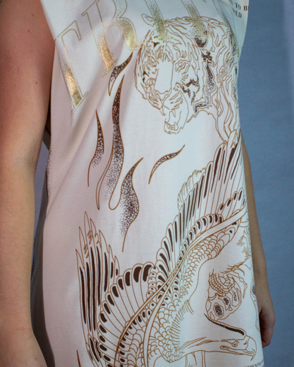 VESTIDO ESTAMPADO G BEGE ITALIAN - Imagem 4
