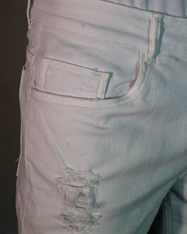 BERMUDA MASCULINA DOCTHOS JEANS ESTONADO BRANCO 40 - Imagem 2