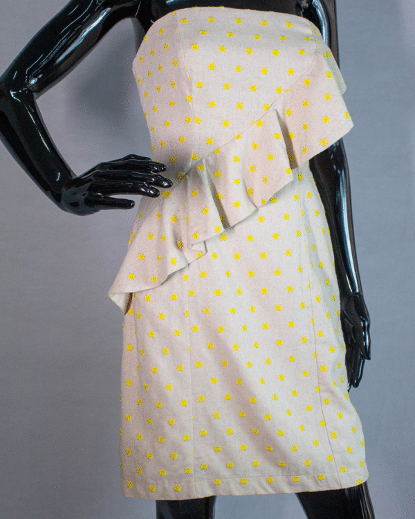 VESTIDO JUSTO CURTO LINHO/AMARELO M