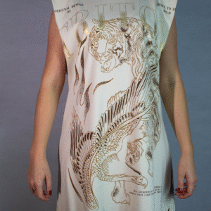 VESTIDO ESTAMPADO G BEGE ITALIAN
