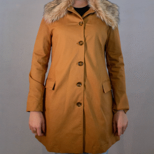 CASACO FORRADO FLOR DE LIS MARROM COPPER M