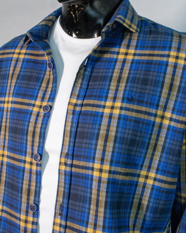 CAMISA MASCULINA MANGA LONGA DOCTHOS XADREZ M - Imagem 6