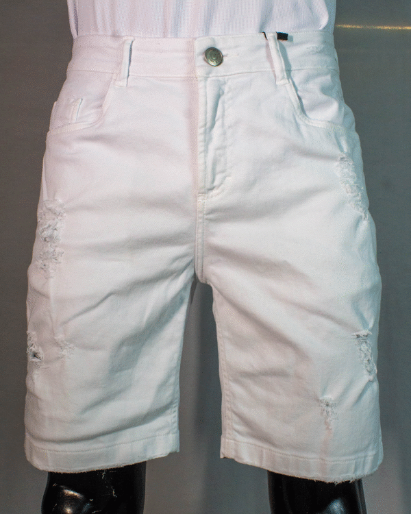 BERMUDA MASCULINA DOCTHOS JEANS ESTONADO BRANCO 40