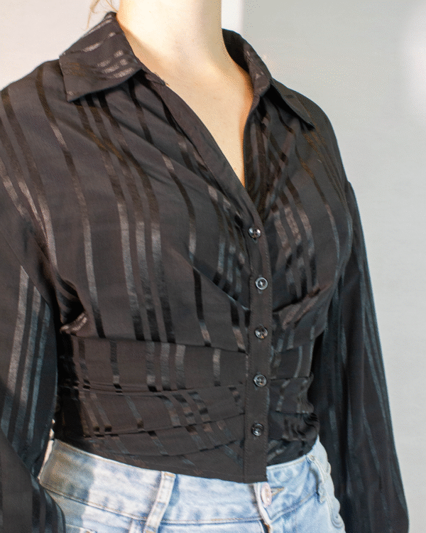 CAMISA FEMININA CROPPED FLOR DE LIS P - Imagem 2