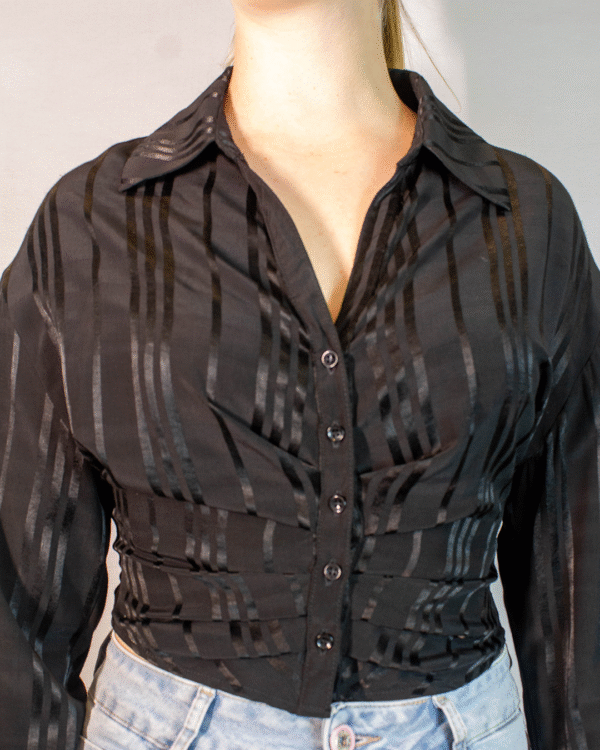 CAMISA FEMININA CROPPED FLOR DE LIS P - Imagem 6