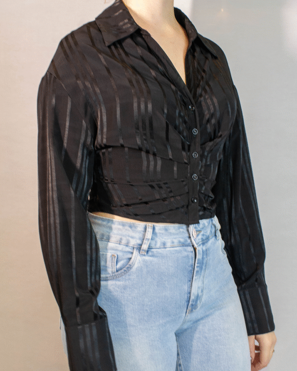 CAMISA FEMININA CROPPED FLOR DE LIS P - Imagem 4