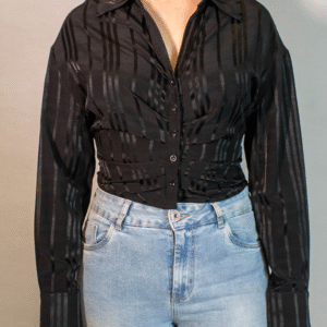 CAMISA FEMININA CROPPED FLOR DE LIS P
