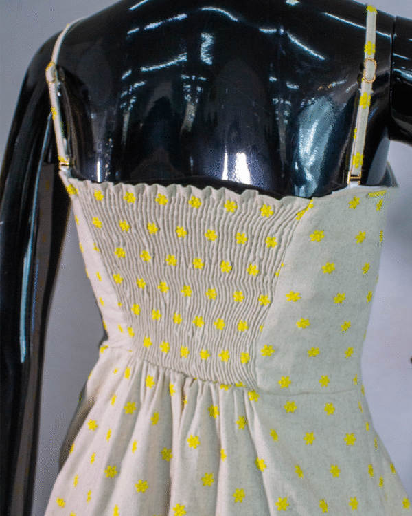 VESTIDO JUSTO CURTO LINHO/AMARELO M - Imagem 8