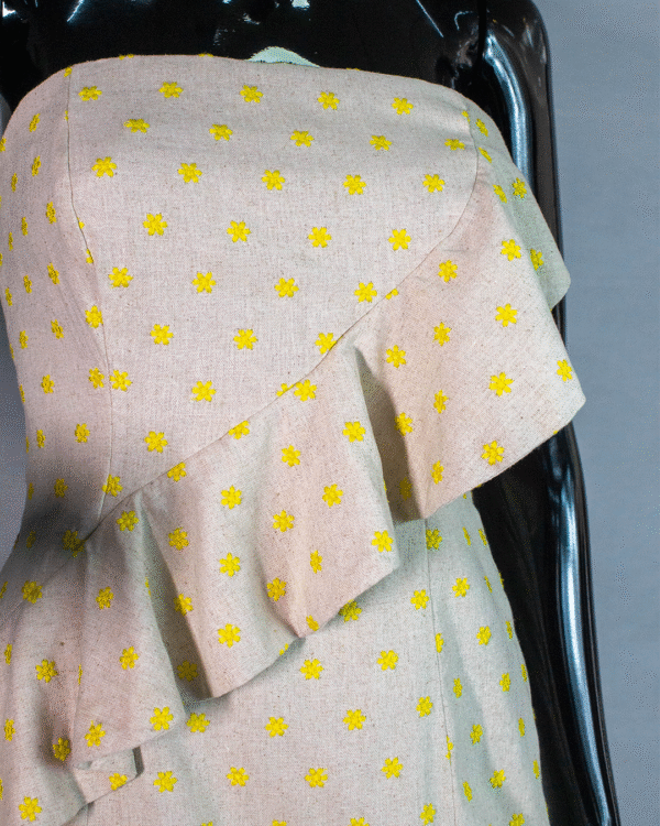 VESTIDO JUSTO CURTO LINHO/AMARELO M - Imagem 4