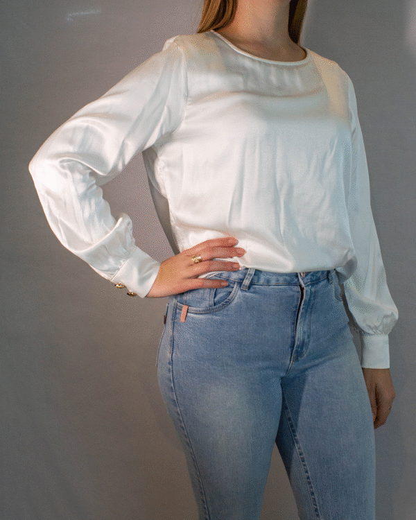 BLUSA SOLTA FEMININA OFF WHITE - M - Imagem 4