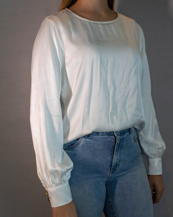 BLUSA SOLTA FEMININA OFF WHITE - M - Imagem 3