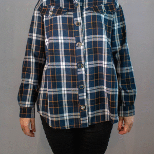 CAMISA AMPLA OVERSIZED XADREZ FLOR DE LIS M