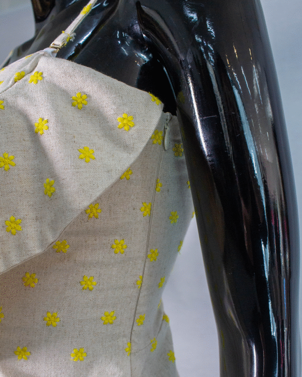 VESTIDO JUSTO CURTO LINHO/AMARELO M - Imagem 6