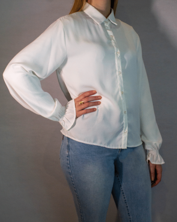 CAMISA SOCIAL FEMININA FLOR DE LIS OFF WHITE - Imagem 4