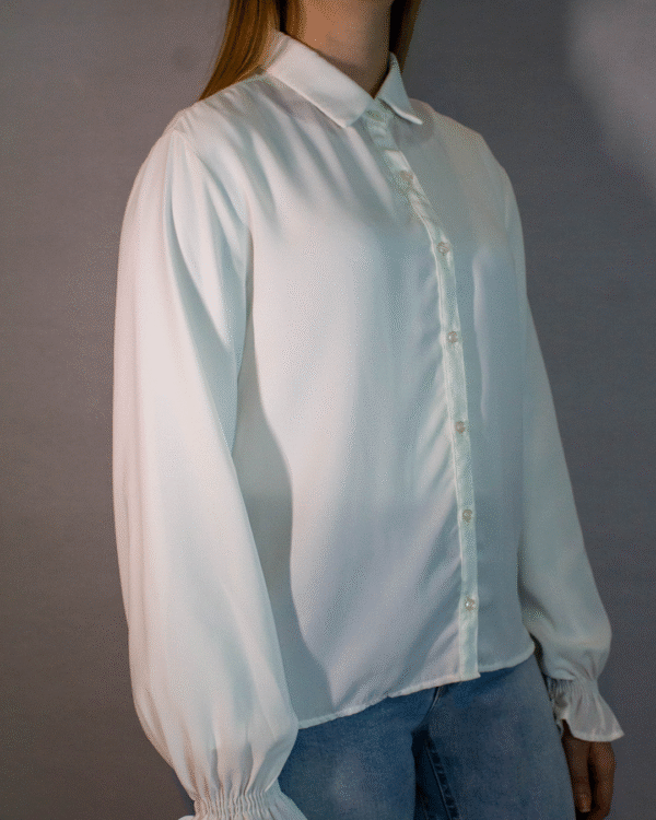 CAMISA SOCIAL FEMININA FLOR DE LIS OFF WHITE - Imagem 2