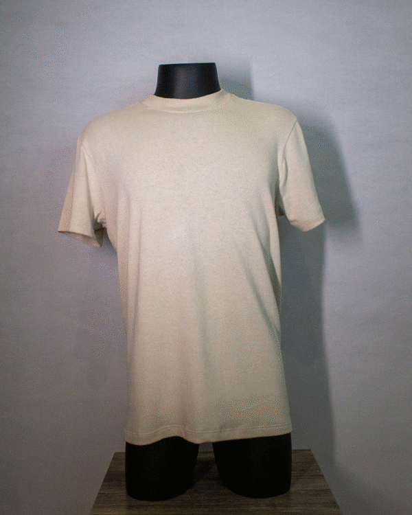 CAMISA SLIM GOLA ALTA MC BEGE LINHO DLZ NºG