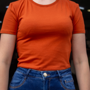 T-SHIRT CROPPED FEMININA FLOR DE LIS MARROM JULIA